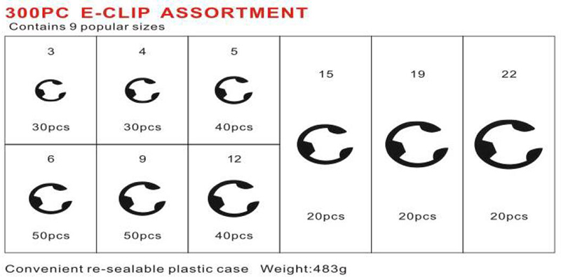 300pcs E-Clip Assortment