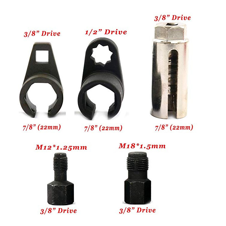 5 Pcs Set Oxygen Sensor Socket Wrench and Thread Chaser Set