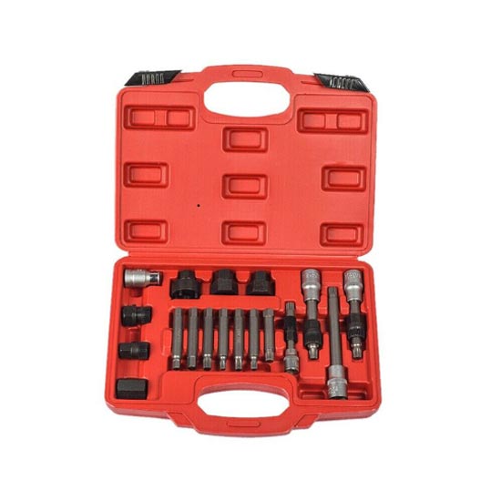 23-Piece Front Wheel Bearing Press Kit - Removal Adapter Puller Tool Set With Case