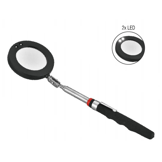 Telescoping Inspection Mirror With 2 LED