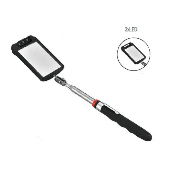 Telescoping Inspection Mirror With 3 LED