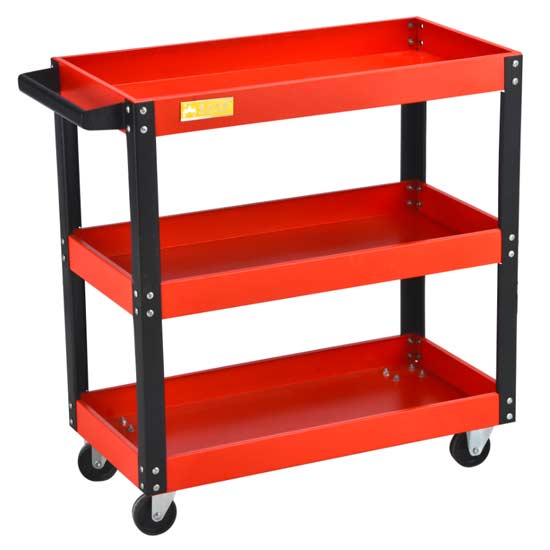 Red Steel Tool Trolley