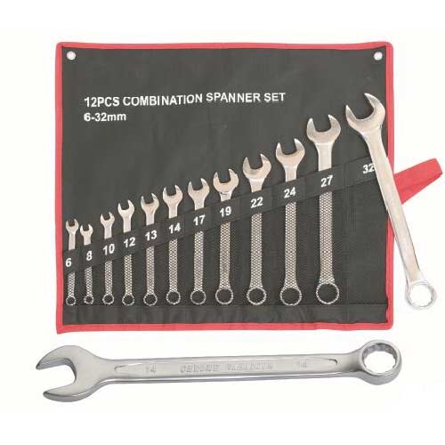 12 Pcs Recessed Panel Combination Spanner Set